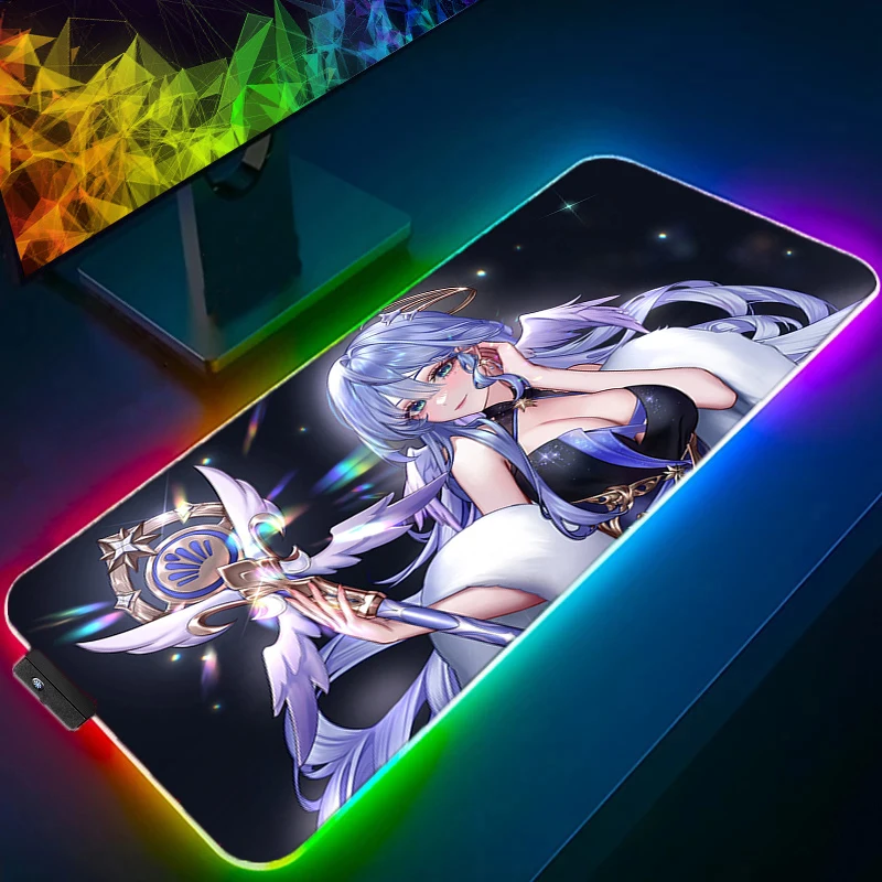 

Robin Honkai Star Rail Mouse Pad LED Computer Kawaii Anime Keyboard Rug RGB Laptop Gaming Sexy Girl Mousepad XXL Gamer Desk Mat