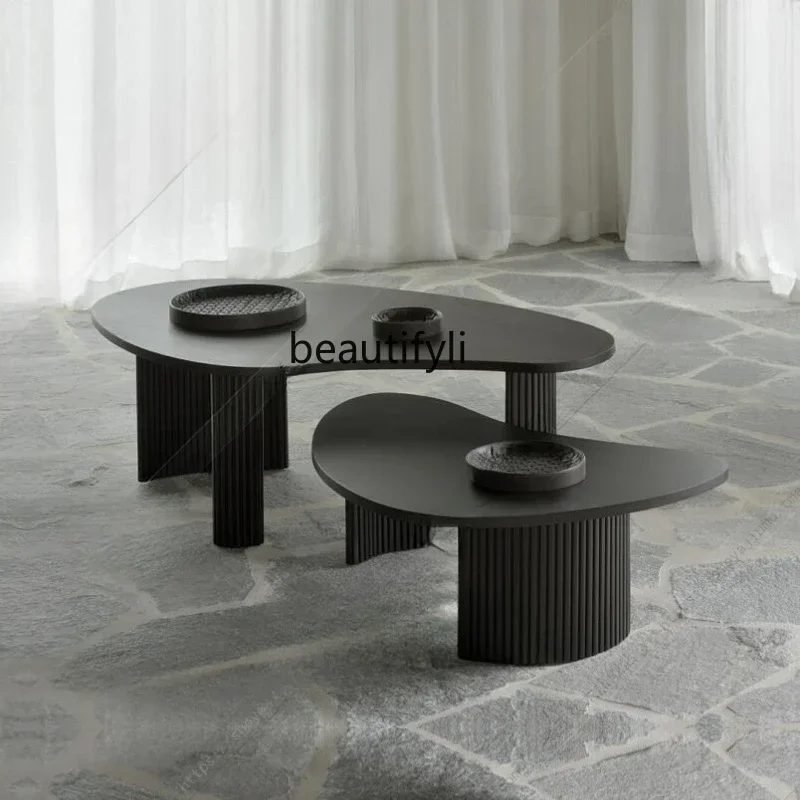 

07Minimalist Coffee Table Light Luxury Modern Living Room Simple Irregular Tea Coffee Table Combination