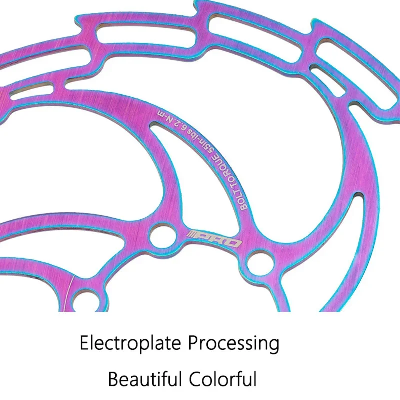 IIIPRO Bike Brake Disc Colorful Stainless Steel 160 180mm 203mm 6 Bolt Rotor MTB Mountain Road Bike Hydraulic Disc Brake Pads