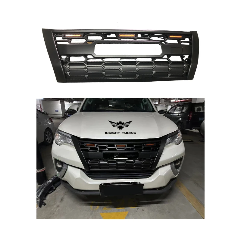 

High Quality 2016-2020 Car Grills With Light Front Grill For Toyota Fortuner Led Light Car Grills