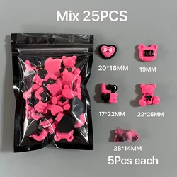 Y2K Hot Pink 30 Stück Mix Herz Bär Süßigkeiten Loiipop Harz Teile handgemachte Phose Fall Haar Mädchen lange Nail Art große Dekoration Charms