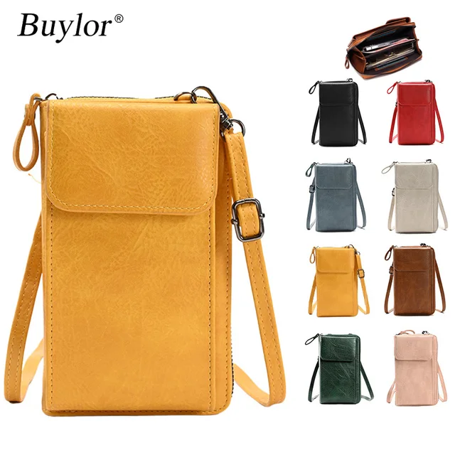 Buylor Mała Damska Torebka na Ramię Etui na Telefon Karty Modna Kolorowa Letnia Mini Torebka Crossbody Pasek do Torebki Zapięcie