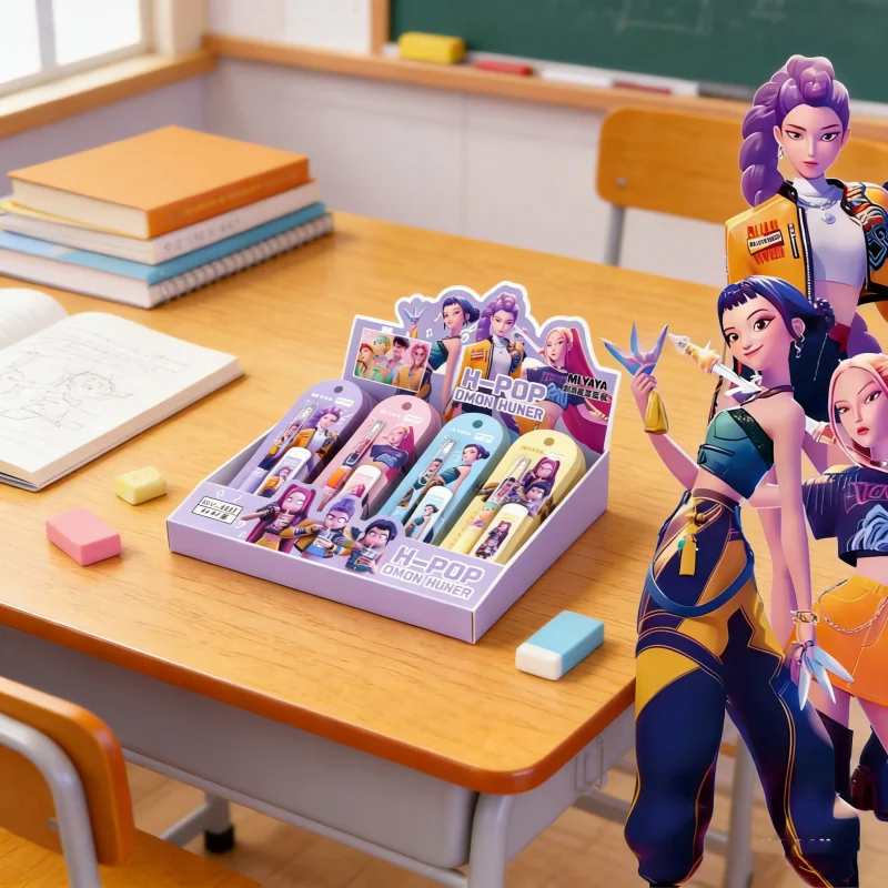 مجموعة أقلام رصاص ميكانيكية من Kpop Demon مقاس 0.5 مم، أقلام رصاص أوتوماتيكية كرتونية لطيفة، مستلزمات مكتبية مدرسية، محطة هدايا للأطفال