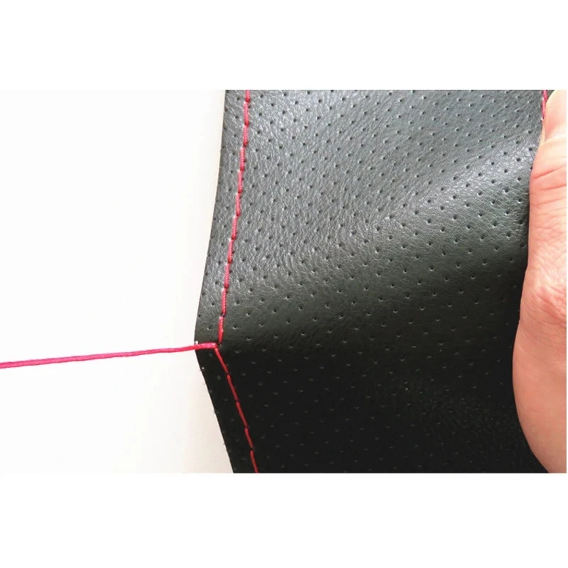 Big Size Genuine Leather Car Steering Wheel Cover For Truck Bus With Needles Thread 42 45 47 50 cm Car Braid CHIZIYO