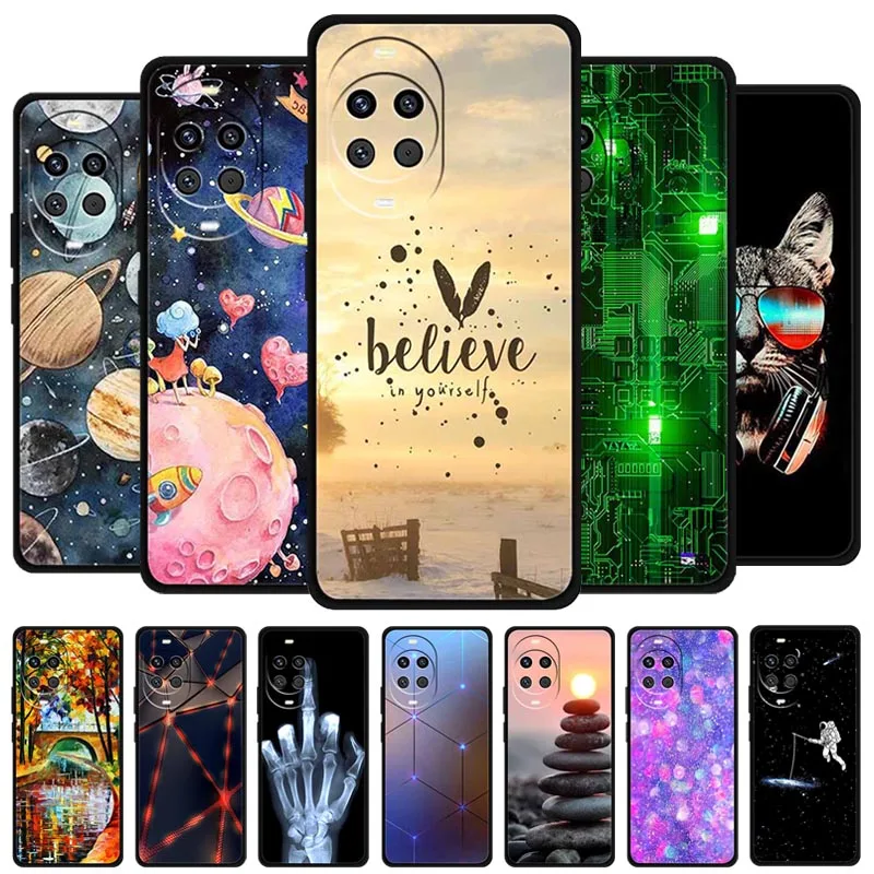 حافظة لهاتف هواوي نوفا 14 5G مقاس 6.7 بوصة من السيليكون الناعم غطاء هاتف من البولي يوريثان الحراري لهاتف هواوي نوفا 14 5G أسود Funda لهاتف نوفا 14 5G مقاوم للصدمات