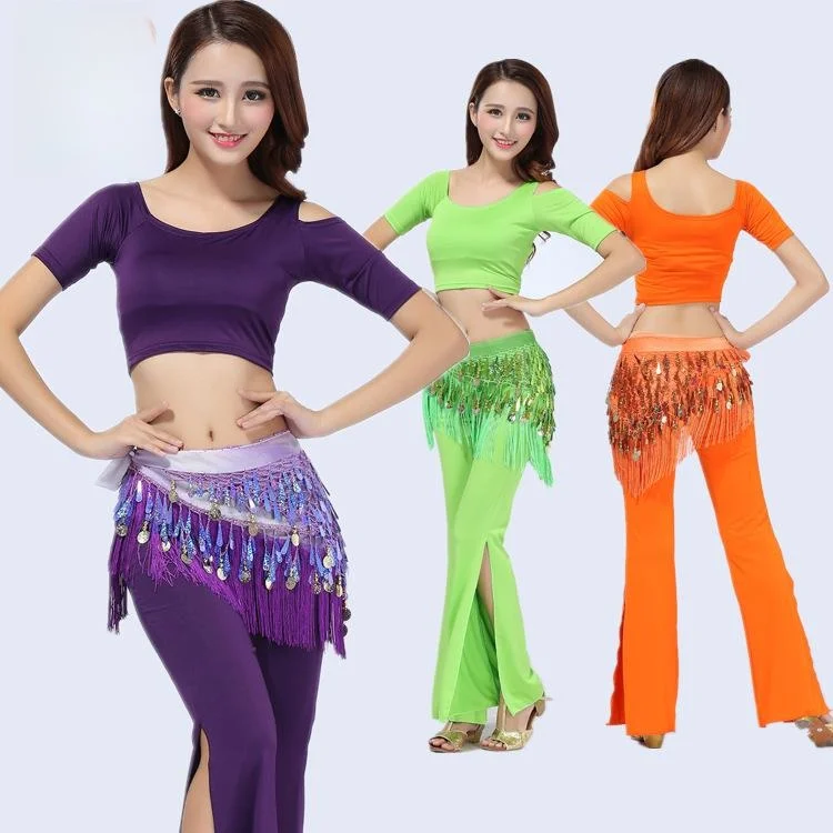 

New Modal Dance Practice Suit Long Pants Yoga Exercise Clothes ort Sve Belly Dance Fitn Clothing Women's Ethnic Costume