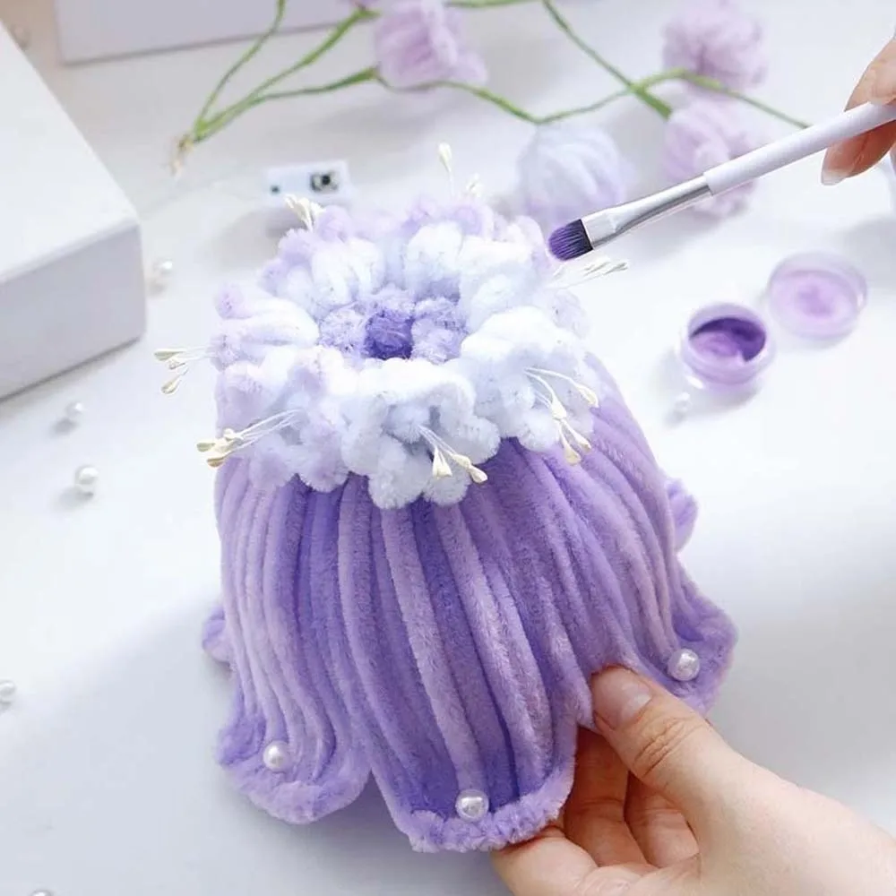 DIY Material Kit Handmade Bellflower Lantern Glowing Twisted Stick Muguet Flower Lamp Luminous Floral Handheld Light Craft