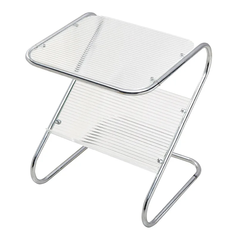 

Couch edge Changhong tempered glass table with magazine rack corner bedroom bedside table