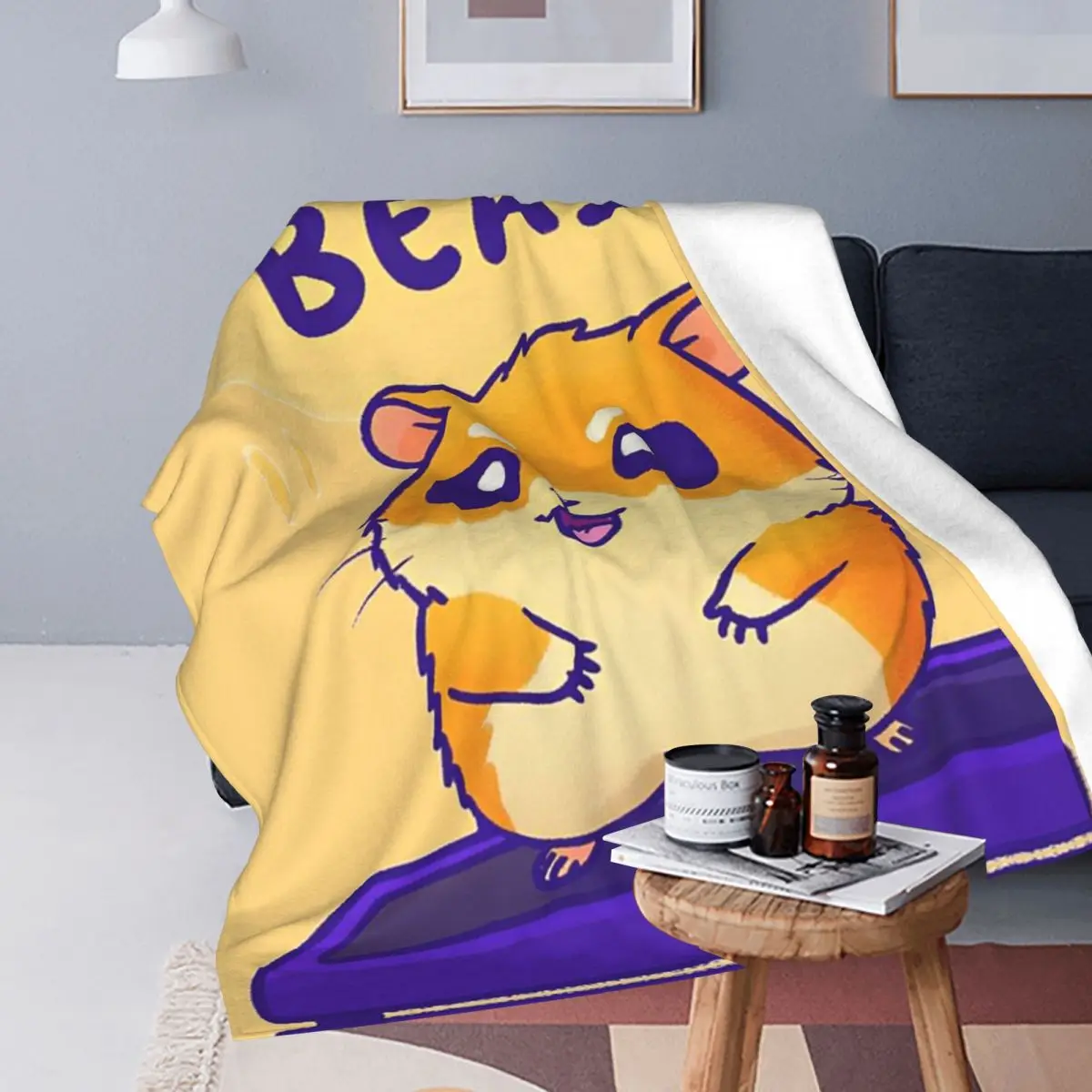 Cardio Beast Hamster Workout Sticker Blanket Soft Warm Flannel Throw Blanket Bedspread for Bed Travel Home Sofa