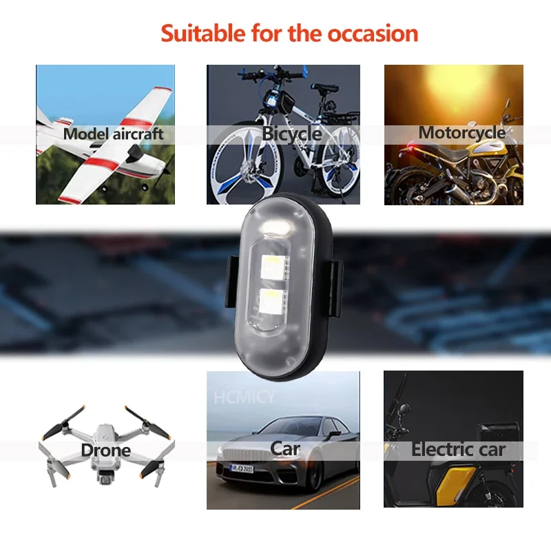 Motorcycle Aircraft Lights RGB Led Aircraft Strobe Drone Cycle for Night Flying Flashing Position Wireless Warning Signal Light