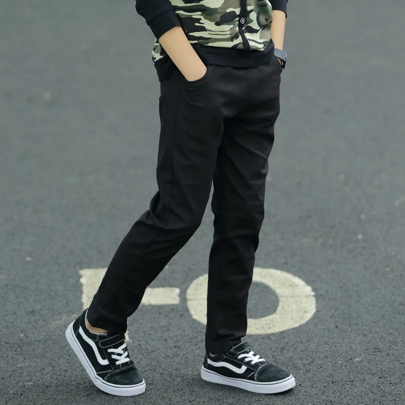 Teenage Kids Boys Pants Spring Boys Children Clothes Solid Black Pencil Pants Long Trousers Kids Clothes Outfit for 7-16 Years