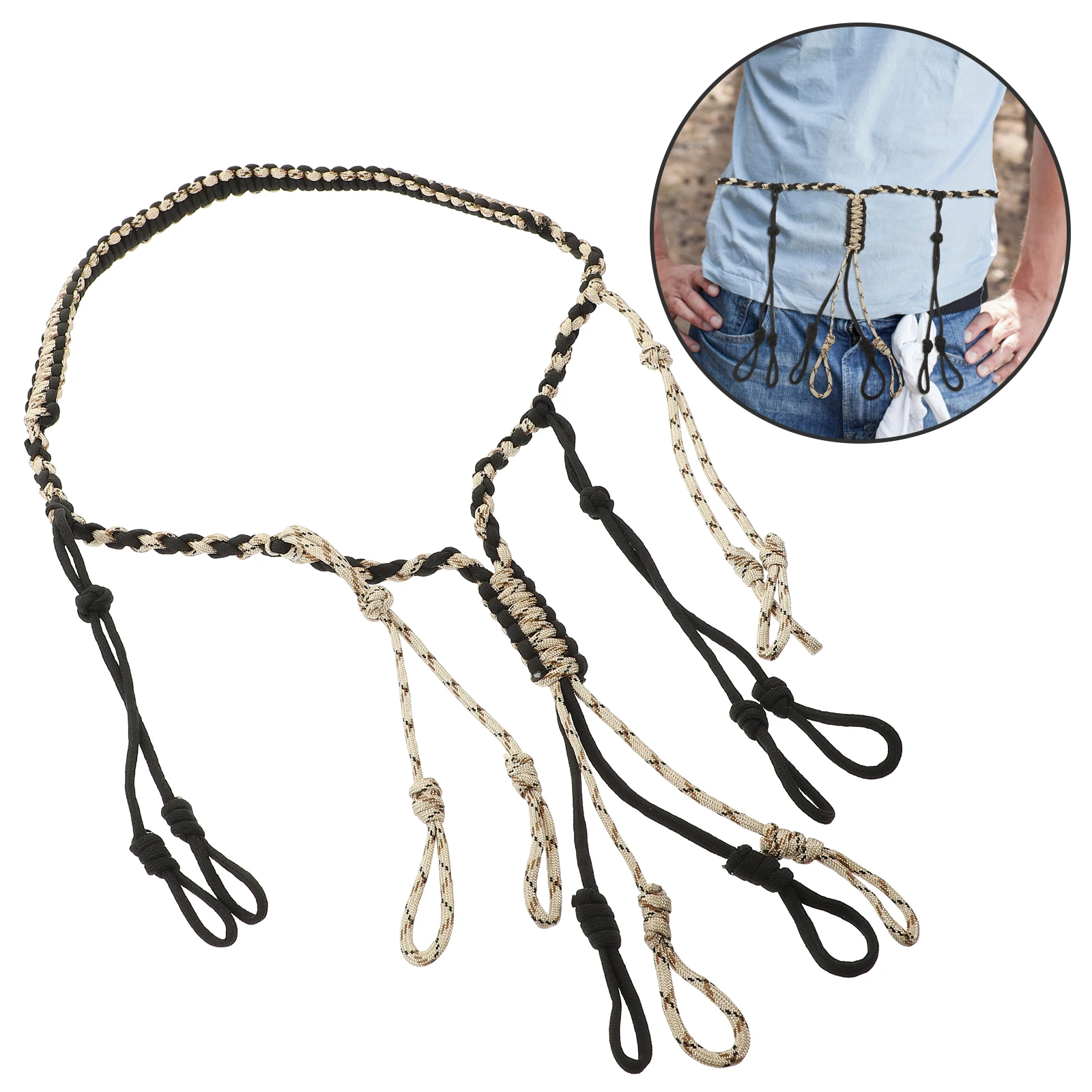 

Sports Hunting Necklace Hand Lanyard Phone Case Black Polyester Hanging Rope for Hiking Travel