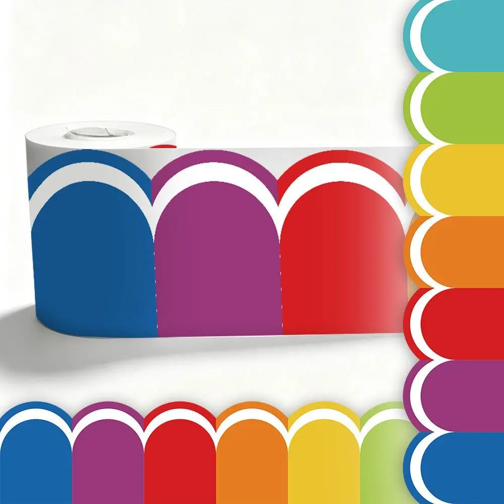 Multicolor Blackboard Border Stickers 10 Meter Self-Adhesive Wall Decorative Border Sticker Clean Printing