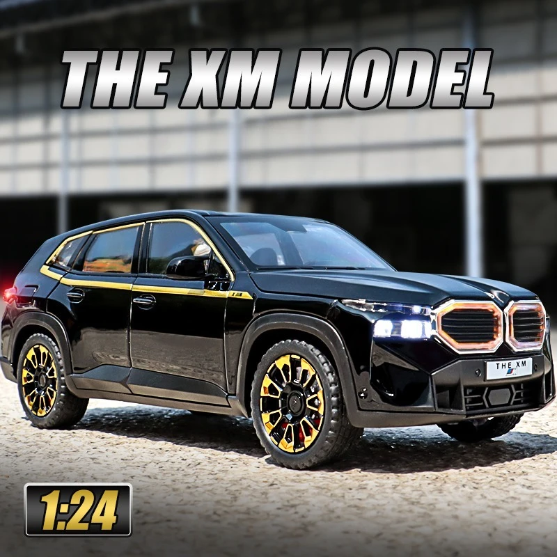 

1:24 BMW XM Alloy SUV Car Model New Energy Off Road Vehicles Toys Kids Boys Gift Sound and Light Collective Voiture Miniature