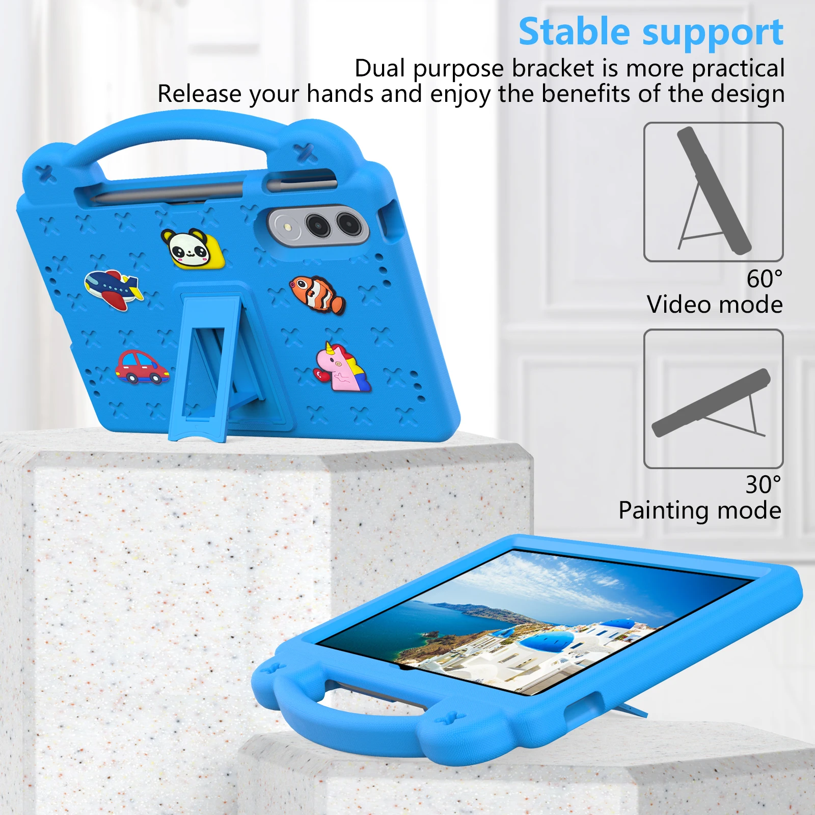 

Настольный чехол из ЭВА + ПК с рисунком для Lenovo Xiaoxin Pad Pro GT 11,1 "2025 TB-710FU, противоскользящий, встроенный, противоударный чехол с подставкой