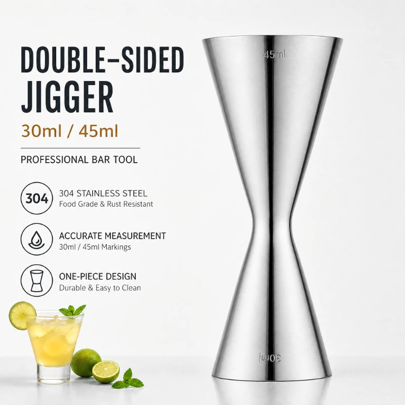 Reusable Stainless Steel Measuring Cup 30/45ml and 30/60ml Different Capacity Counting Cup Bar Wine Jigger for Wine Measuring