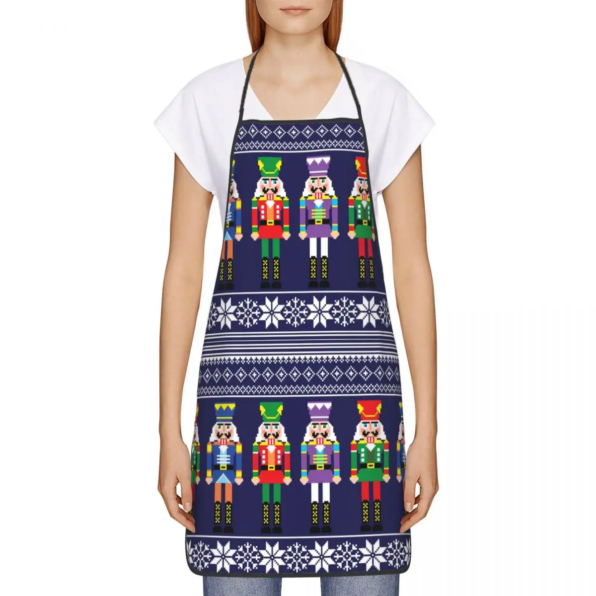 Nutcracker Christmas Pattern Apron Women Men Xmas Toy Soldier Gift Adult Unisex Kitchen Chef Bib Tablier Cuisine Cooking Baking