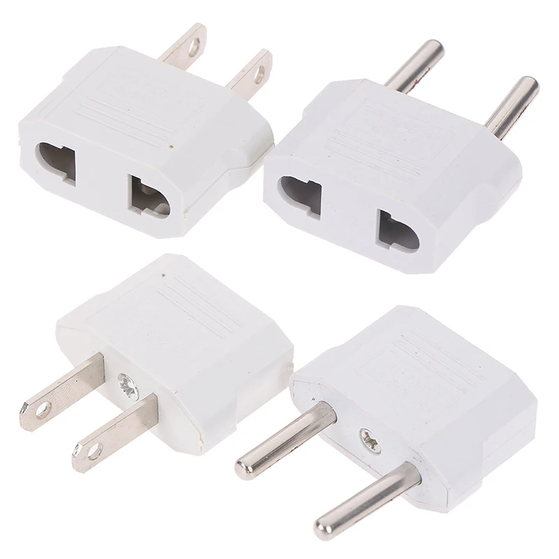 （Summer6）4 Pcs European Usa Eu To Us Plug Us To Eu Plug Travel Charger Adapter Converter