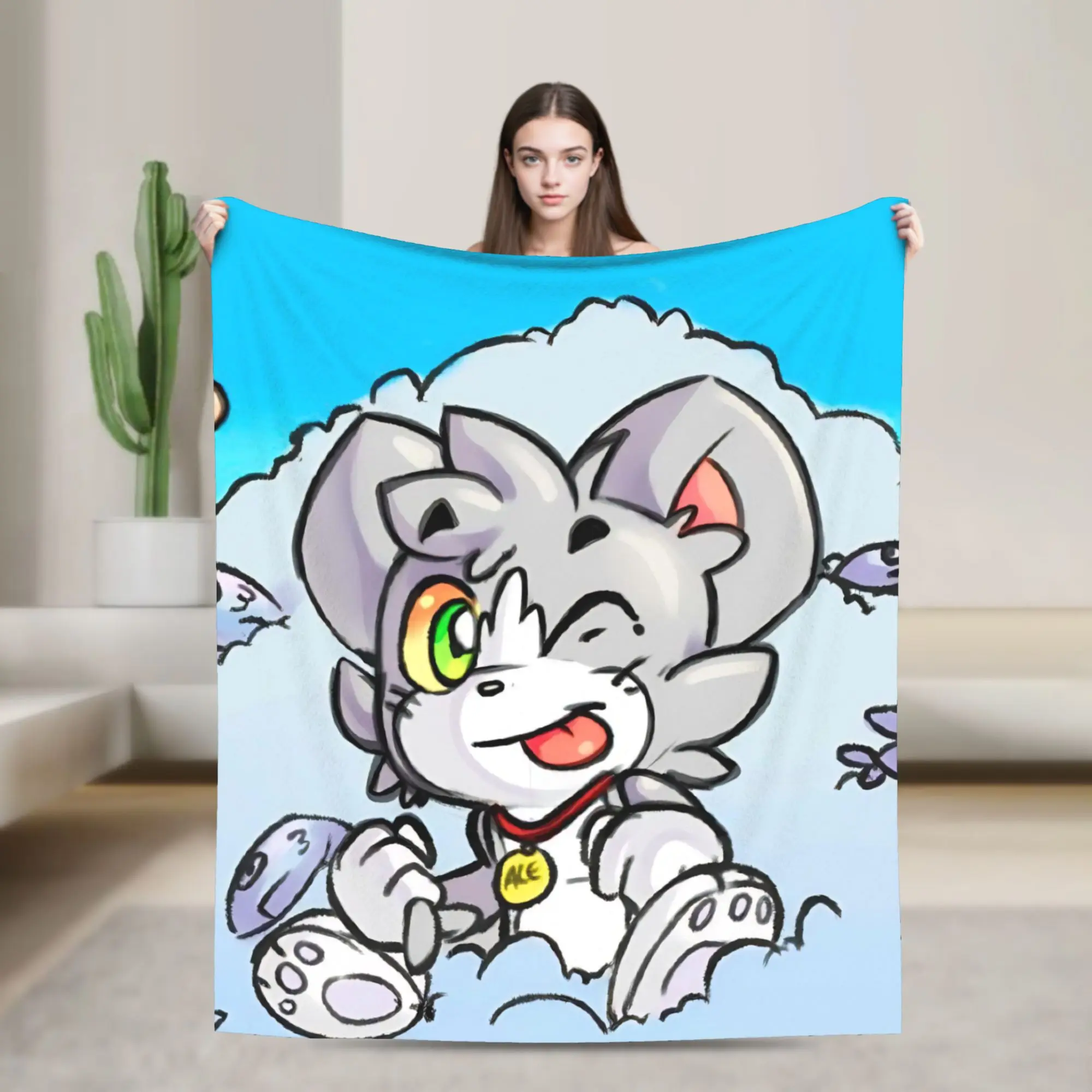 Acenixs Cartoon Games Knitted Blankets  Flannel Throw Blanket Summer Air Conditioning Printed Soft Warm Bedsprea,