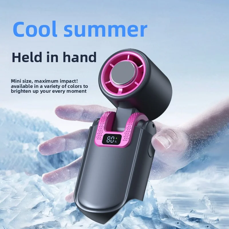 2026 new refrigeration handheld small fan with ultra-long battery life, USB mini, strong wind, portable, turbo high-speed fan