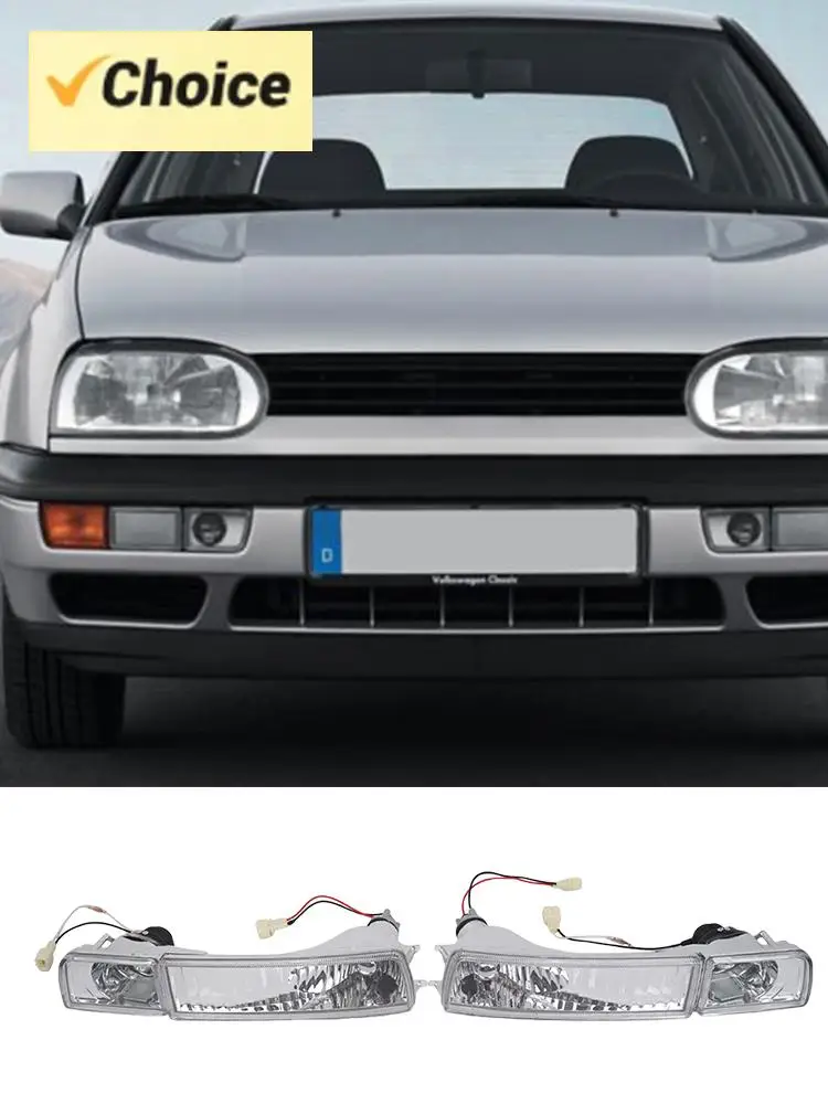 

Car Smoked Front Bumper Fog Light Turn Signal Light Car Front Bumper Clear Fog Light for VW Golf Jetta MK3 1993-1998
