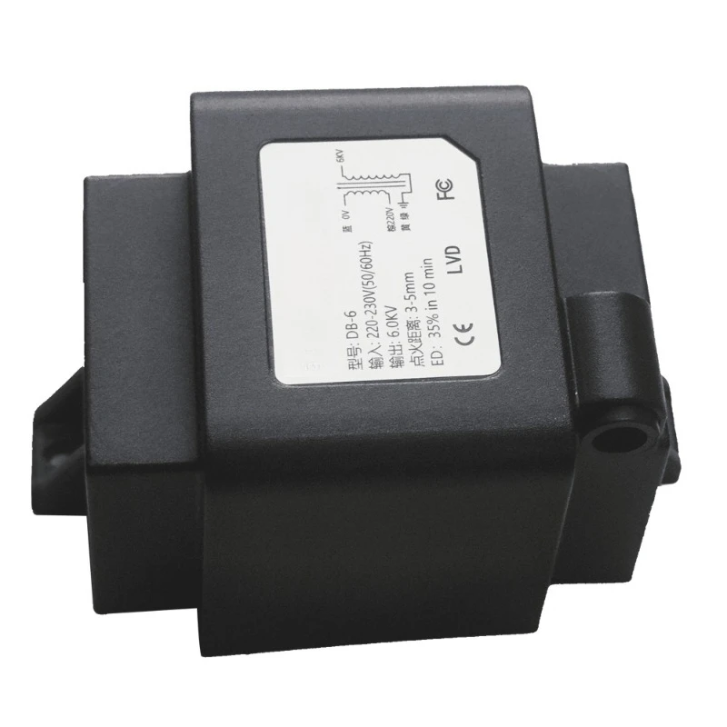 Burner nozzle ignition transformer, high voltage package
