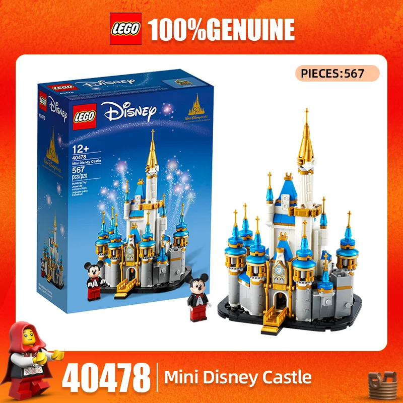 

Строительные блоки LEGO серии Disney 40478, мини-замок Диснея, детские строительные блоки-головоломки, игрушка в подарок