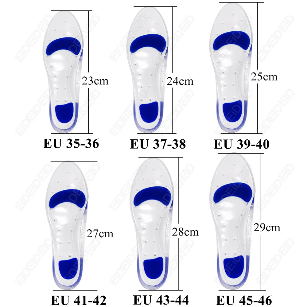 Silikon-Gel Medizinische Einlegesohlen für Schuhe Herren Damen Plattfuß Gewölbestütze Orthopädische Einlagen zur Plantarfasziitis-Linderung Schuheinlage – Detail 3