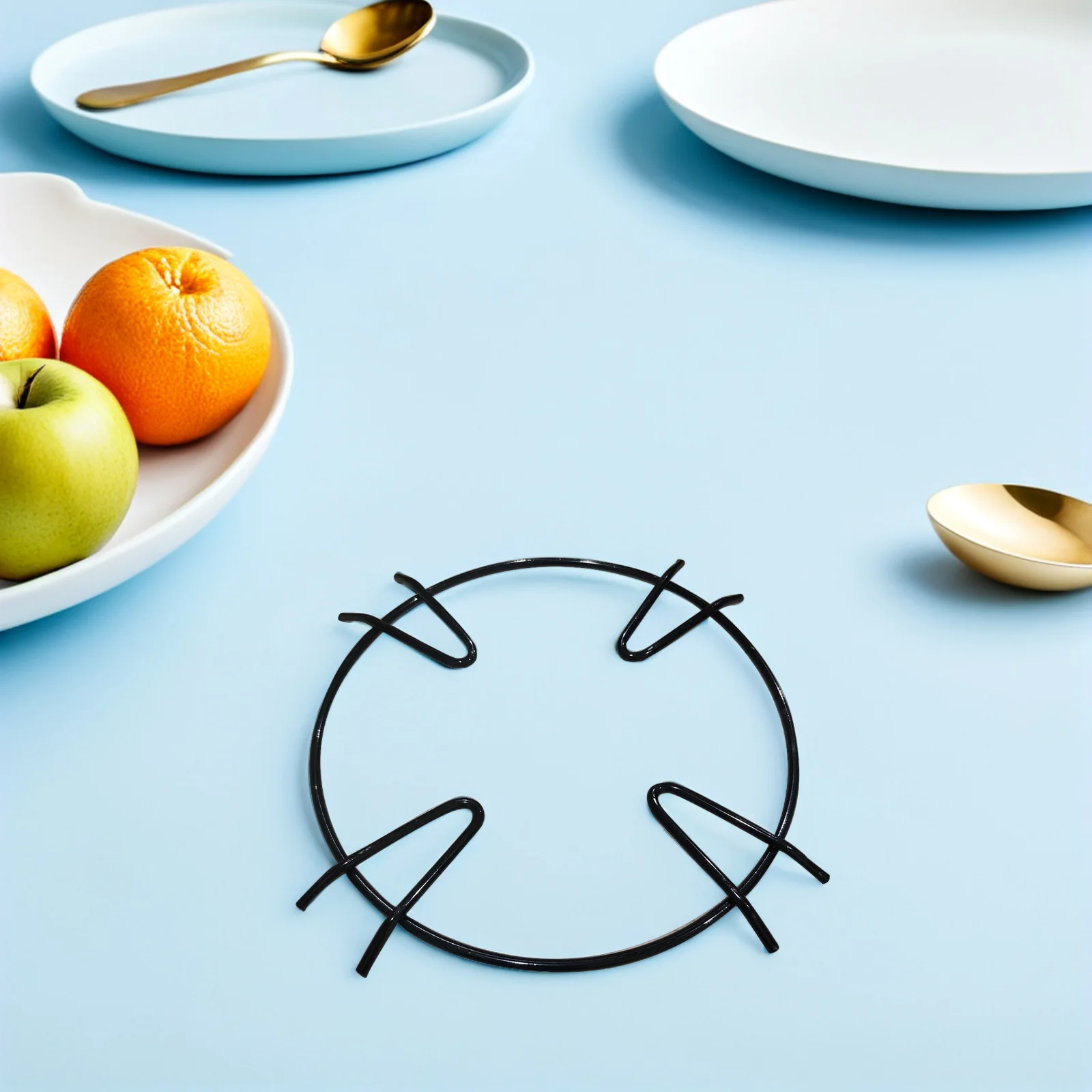 موقد غاز مستدير بأربعة مخالب من الحديد الزهر الأسود غير قابل للانزلاق حامل وعاء الحليب الصغير عموم دعم رف ووك حامل ملحقات الموقد