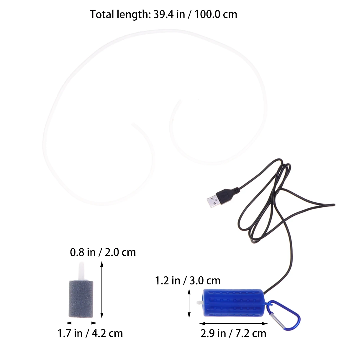 

Oxygen Pump Air Stone Cylinder Aquarium Tubing Bubbler Fish Tank Diffuser Stones Quiet Low Power USB Small Medium Tanks Pond