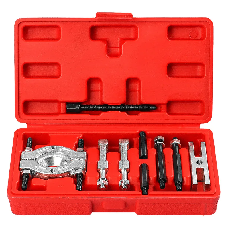 9Pcs Bearing Puller Set, Heavy Duty Steel Pinion Wheel Bearing Separator Kit With Jaws, Wheel Hub Axle Puller Extractor Kit