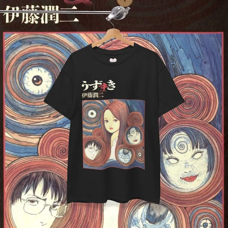 Anime Junji Ito Uzumaki Shirt Vintage  T-Shirt Retro  Shirt Gift For Him Gift For Her  Clothes  Merch Unisex Shirts