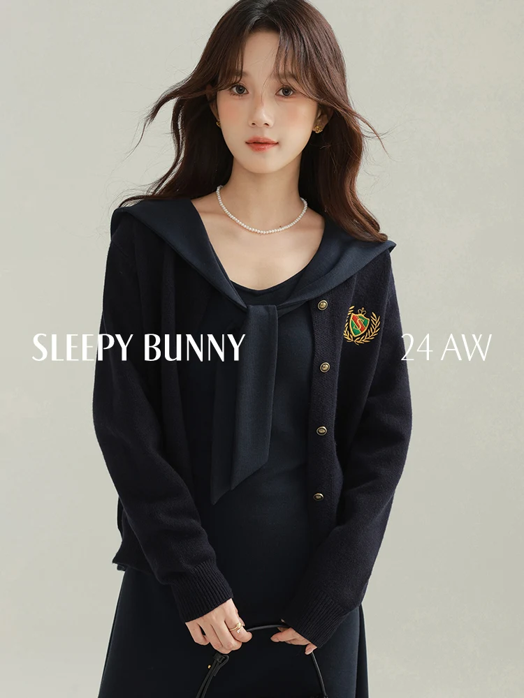 Elegant Casual Navy Collar Dress Long Sleeve Slim Fit Midi Outfit High Waist Vintage A-line Fashion Dress Women Spring Autumn