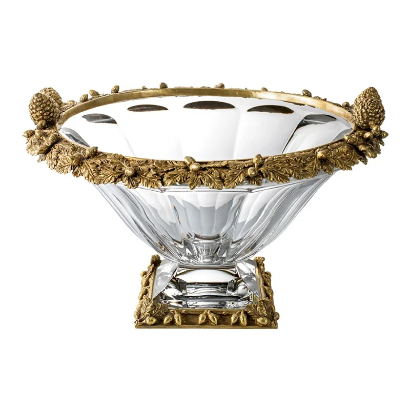 

European crystal glass pine cone large fruit plate, candy coffee table, large fruit basket, snack bowl