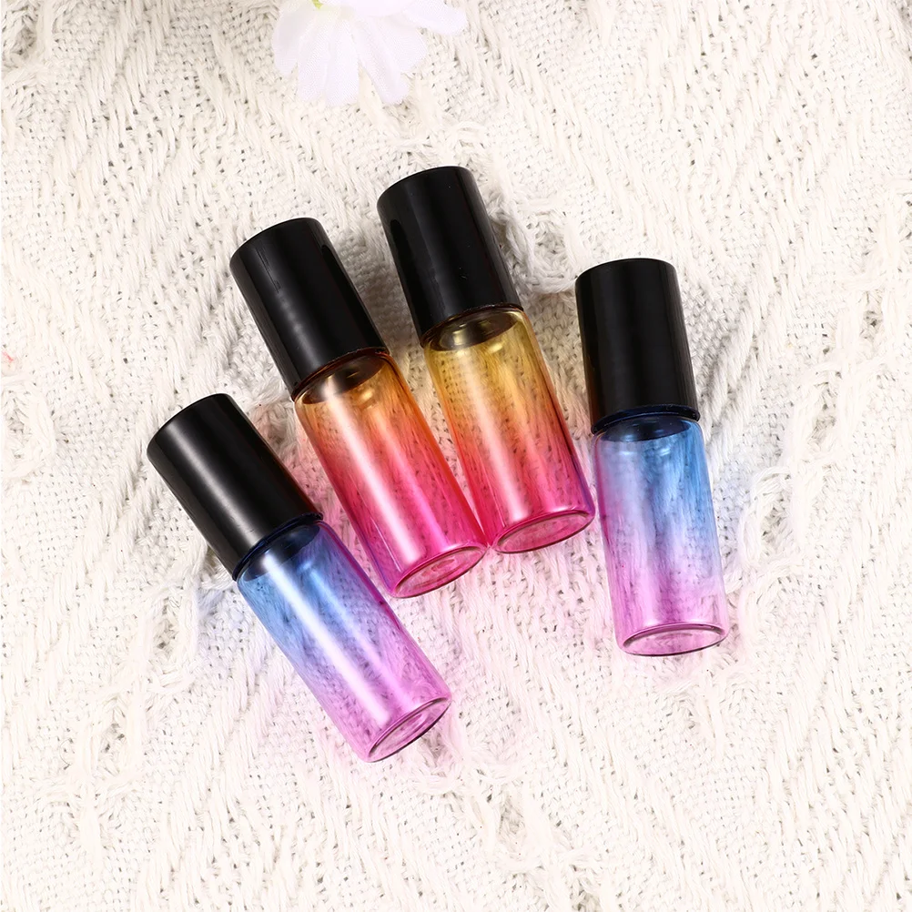 

15Pcs Glass Roller Bottles Essential Oil Roll-on Leak Proof Gradient Color Portable for Perfume Travel Use Glass Roller Bottles