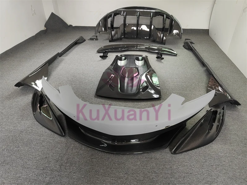 ل ماكلارين 540C 570GT ترقية 600LT نمط ألياف الكربون المصدات الأمامية والخلفية التنانير الجانبية الذيل يغطي الخلفية سبويلر طقم الجسم