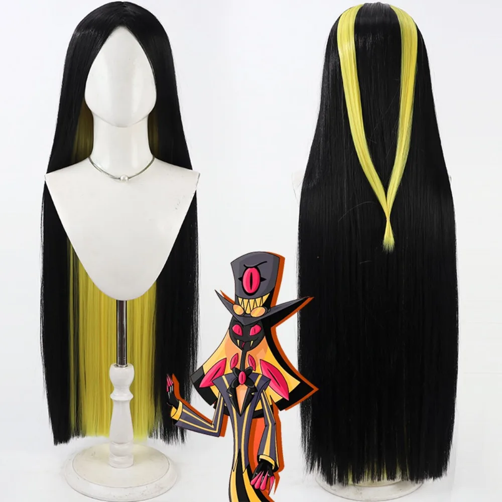 

Парик для косплея Sir Pentious, черный с желтыми прядями снизу