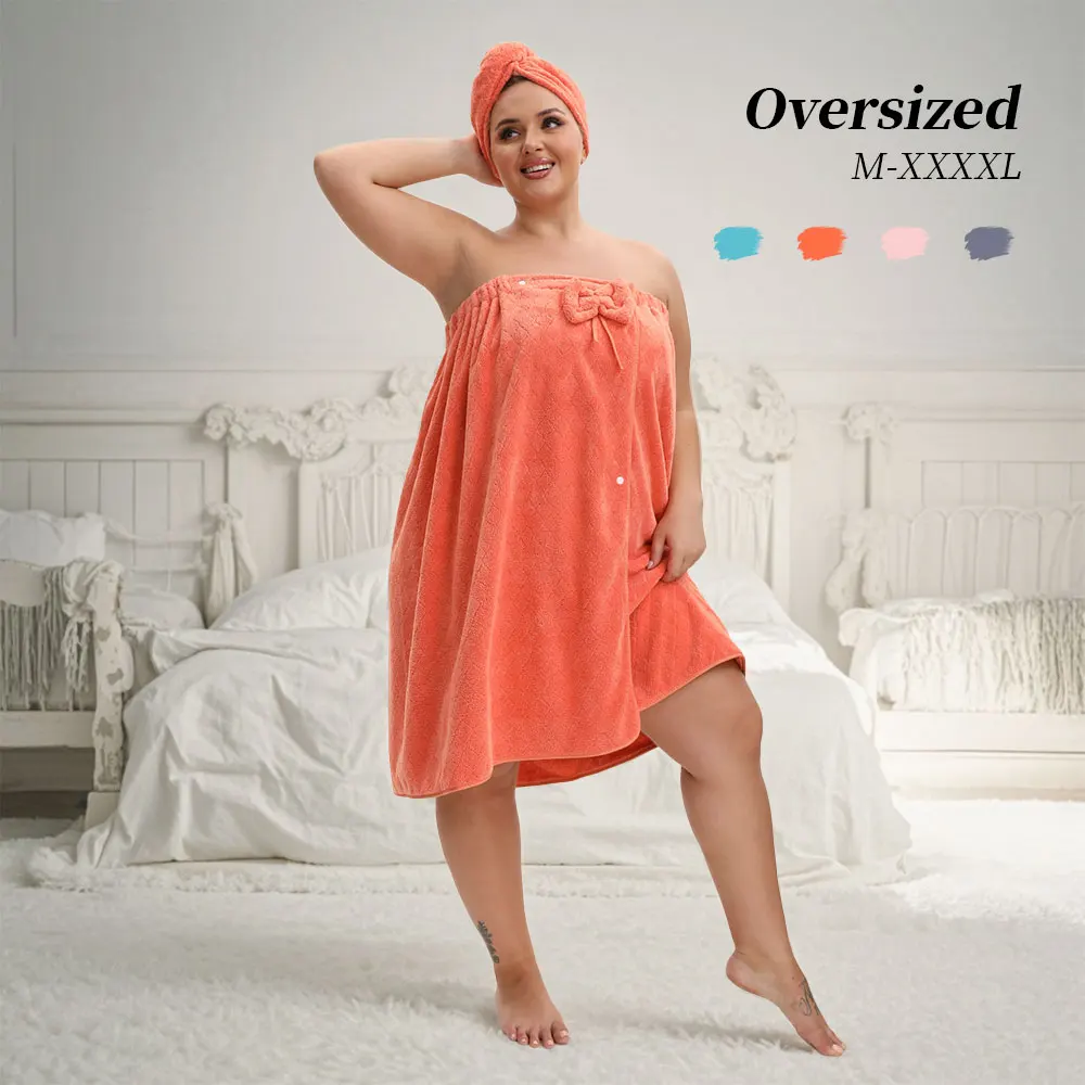 Women's 2-Piece Extra-Large Adjustable Bath Skirt & Princess Shower Cap Set (2 Sizes)
