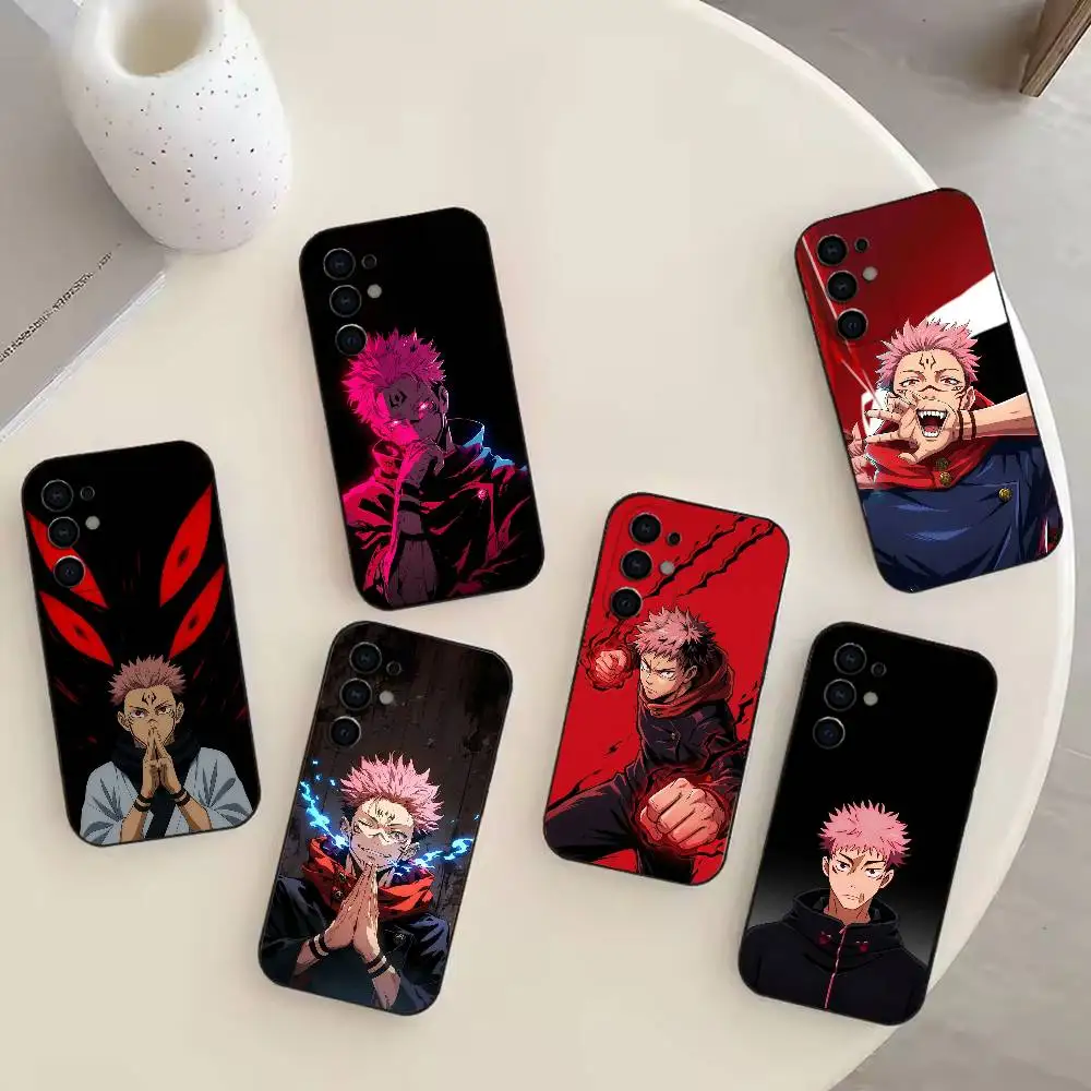 

s-Sukuna a-Anime Ryomen Phone Case For Samsung S25,S24,S21,S22,S23,S30,Ultra,S20,Plus,Fe,Note,10,9,5G Black Cover