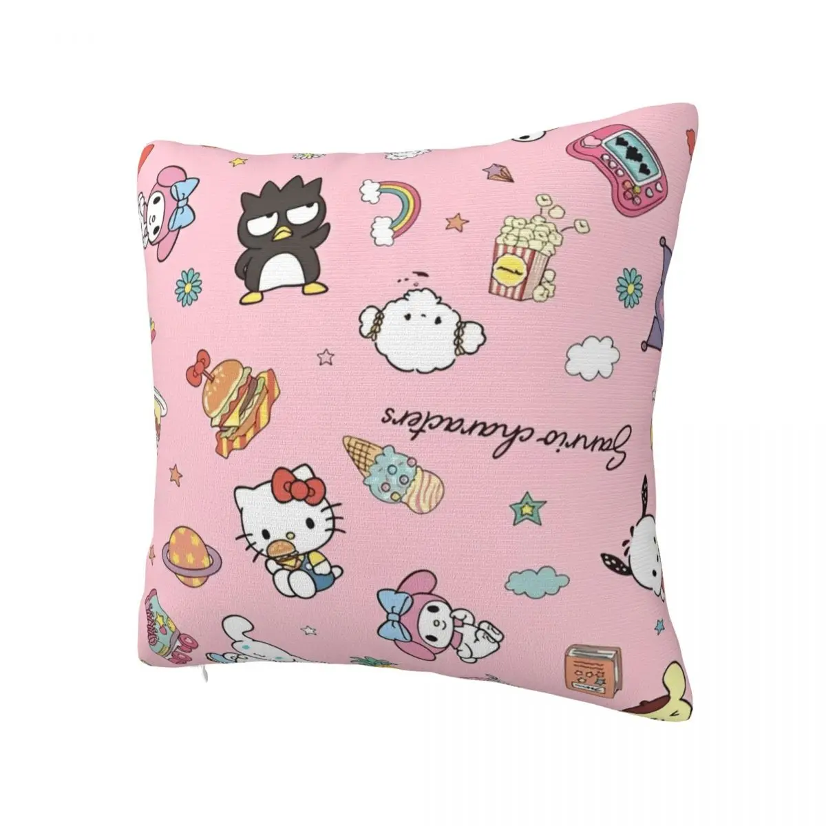 Printed Sanrio Kuromi Melody Hello Kitty Pillowcase Fabric Cushion Cover Cartoon Throw Pillow Case Cover Drop Shipping