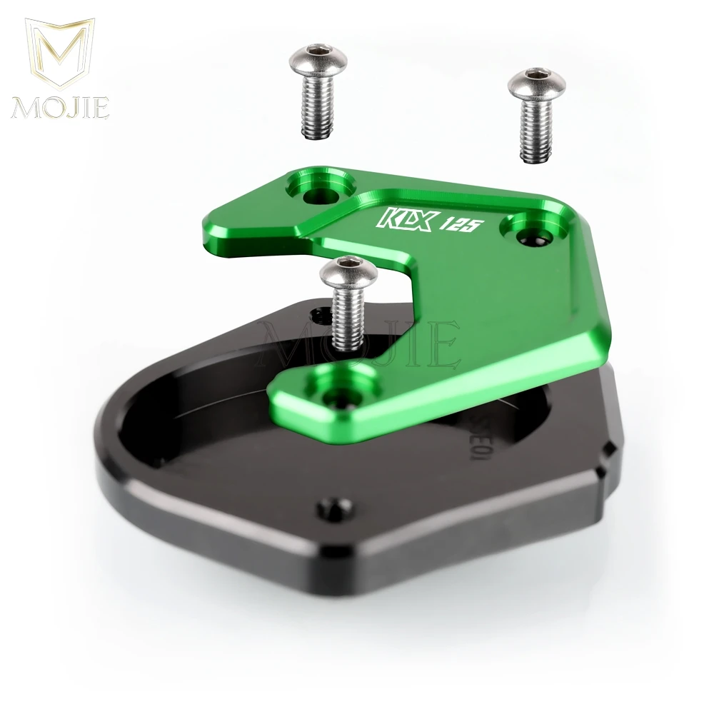 Motorcycle CNC Aluminum Kickstand Foot Side Stand Extender For Kawasaki KLX125 2010-2016 KLX150BF 2016-2018 KLX250 1998-2020 2