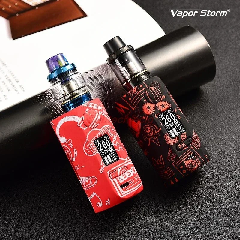 Vapor Storm 230 Cigarettes électroniques Vape Mod Kits 200w TC Box Mods utiliser double 18650 batterie dérivation TCR Mode 2ml Hawk Tank Ecig