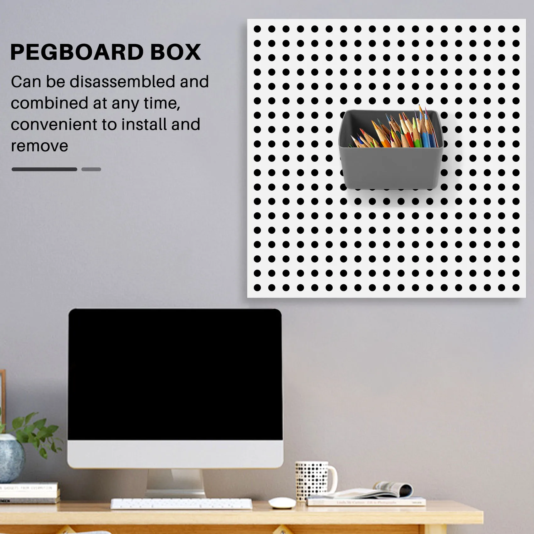 HOT 10Pcs Pegboard Box, Pegboard Bin Kit, Pegboard Basket Storage Organizer, Pegboard Accessories Parts for Organizing Tools