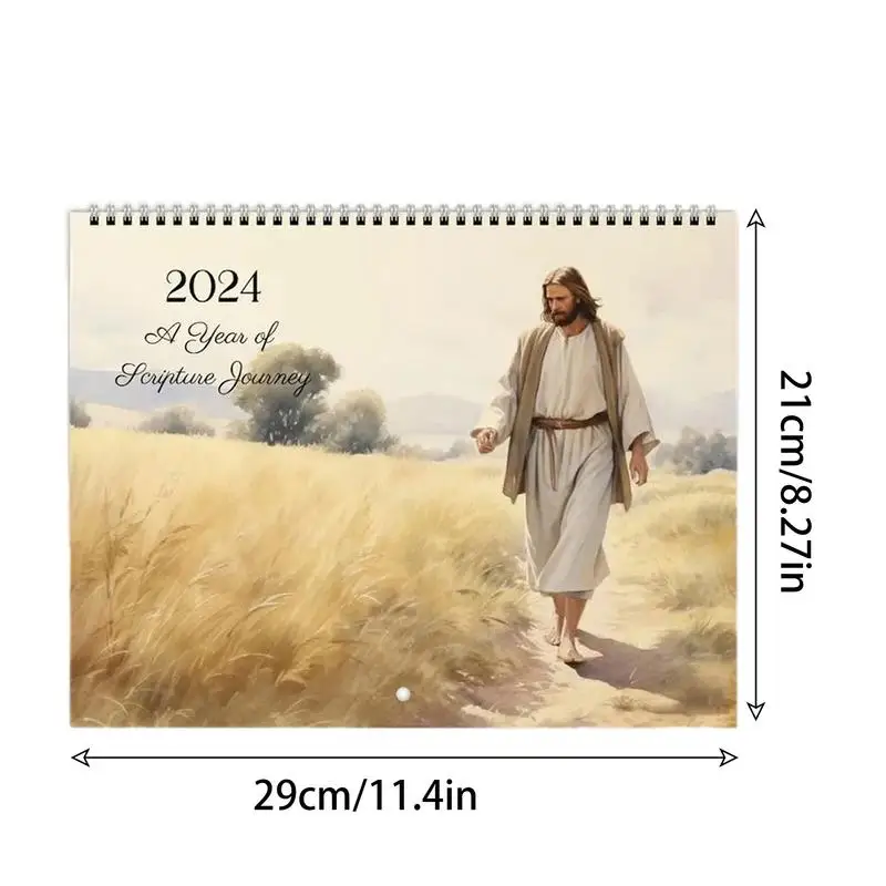 Imagem -06 - Calendário Decorativo Jesus com Versículo Bíblico para Parede Calendário Jesus Wall Planner Presente Cristão 2024