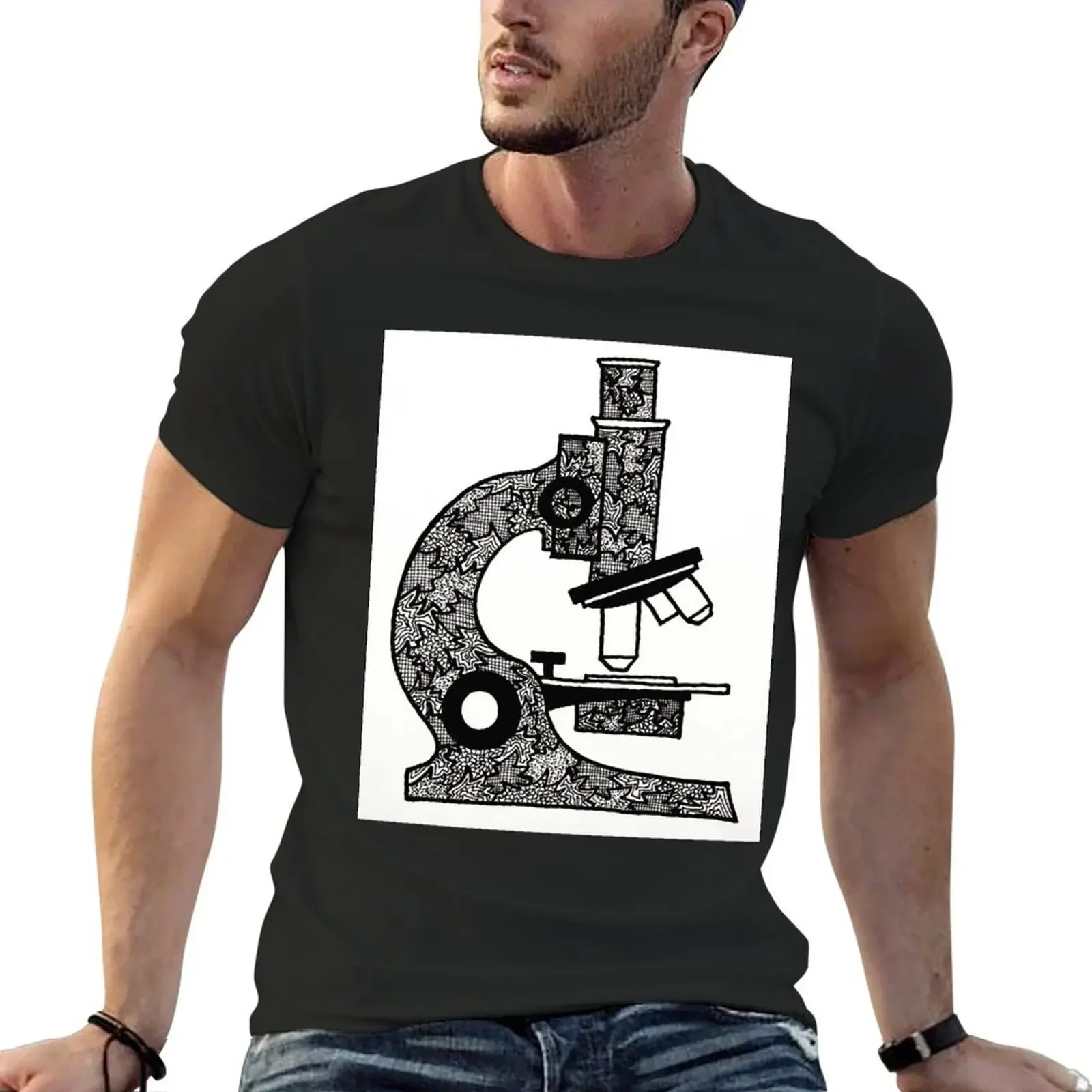 Microscope T-Shirt graphic t shirts Short sleeve tee men clothing