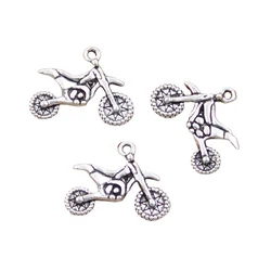 10pcs Charms Motorcycle Motorcross 17x23mm Antique Making Pendant fit,Vintage Tibetan Silver color,DIY Handmade Jewelry