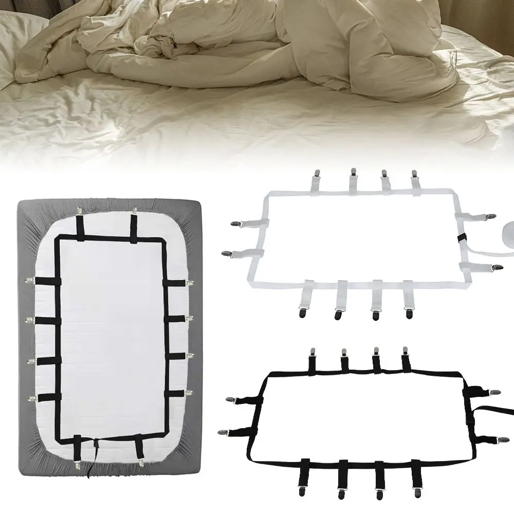 Bed Sheet Clips Mattress Fasteners Elastic Cover Blankets Grippers Holder Adjustable Fixing Slip-Resistant Belt Buckle Straps