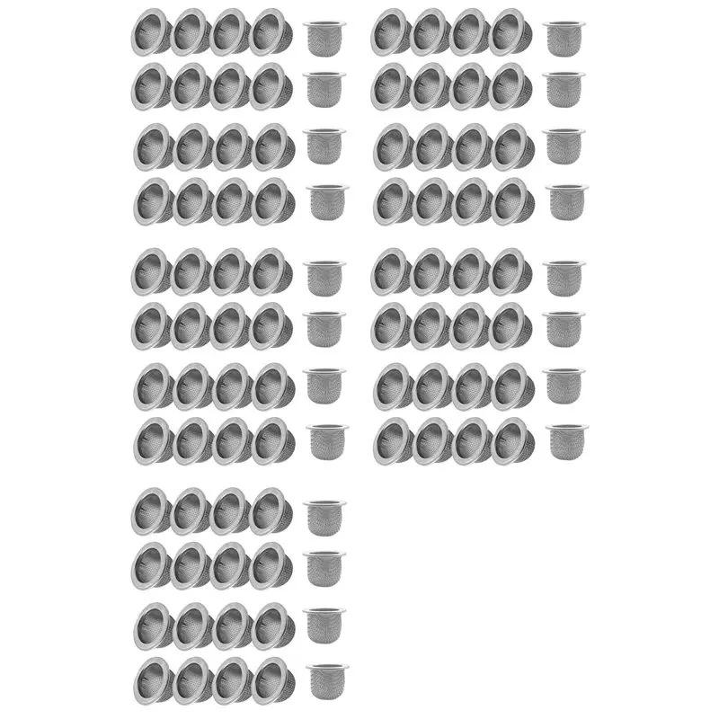 

AB06 100Pcs Cocktail Smoker Filter Accessories, Double Screen Filter, Washable Stainless Steel Mesh Screen Filter Bowl