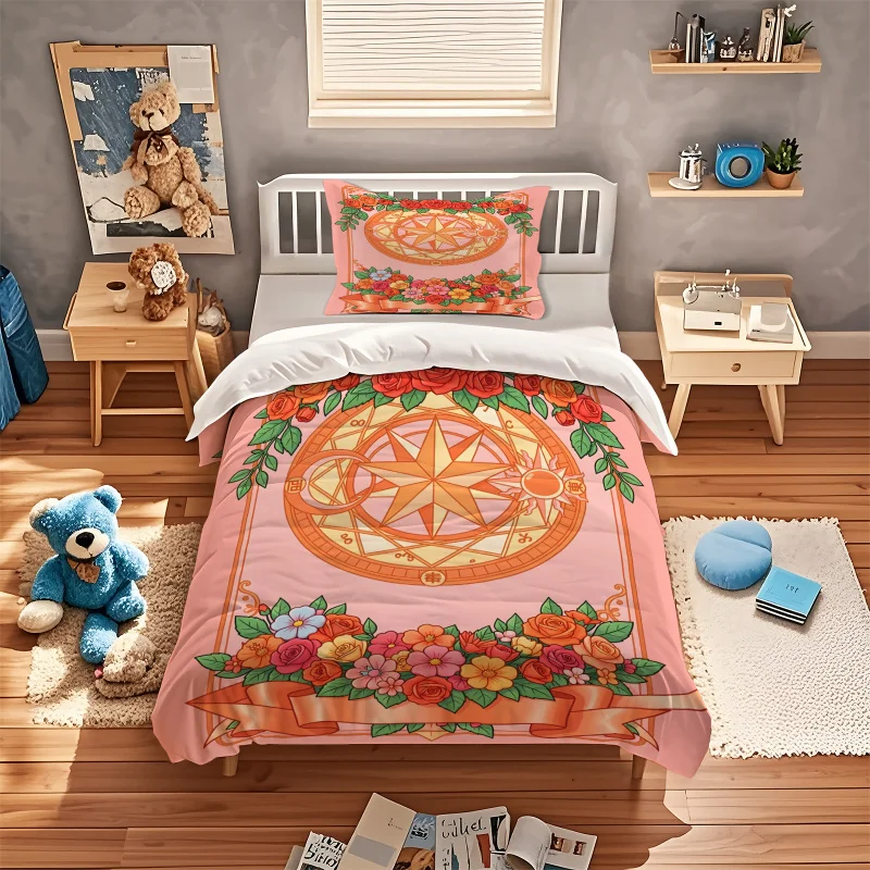 Pentagram Print Duvet Cover Set Comforter Cover Bedding Set no filler for mystical women bedroom daily bedding