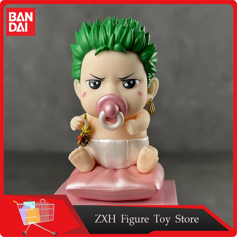 9cm One Piece Anime Figure Nipple Baby Zoro Q Q Version Cute Cartoon Toy Peripheral Pvc Model Ornaments Collection Doll Gift